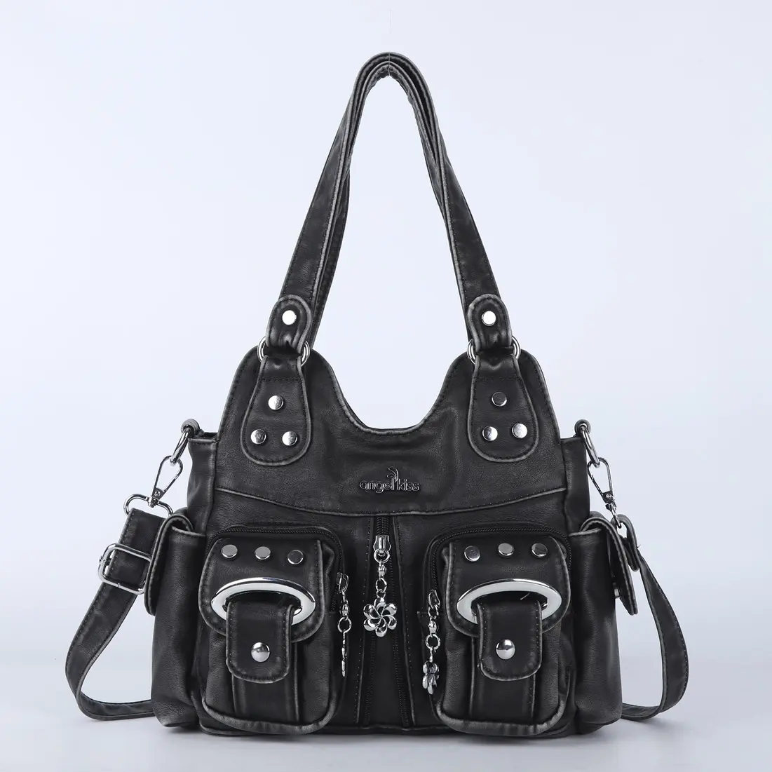  Bag Women Handbag Fashion Small PU Shoulder Bag Soft Hobos Messenger Top-handle Hangbag Vintage Tote Satchel Purse
