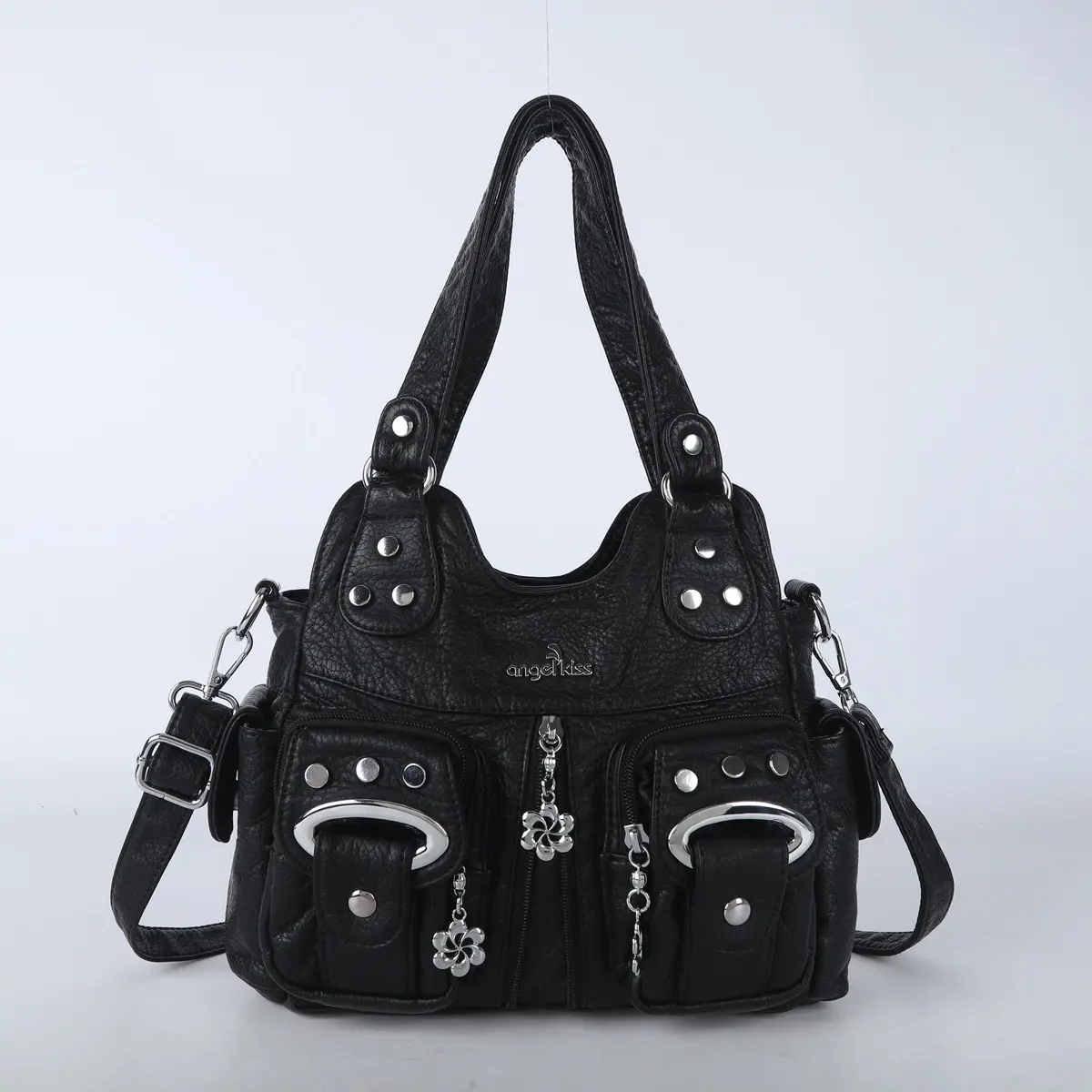  Bag Women Handbag Fashion Small PU Shoulder Bag Soft Hobos Messenger Top-handle Hangbag Vintage Tote Satchel Purse