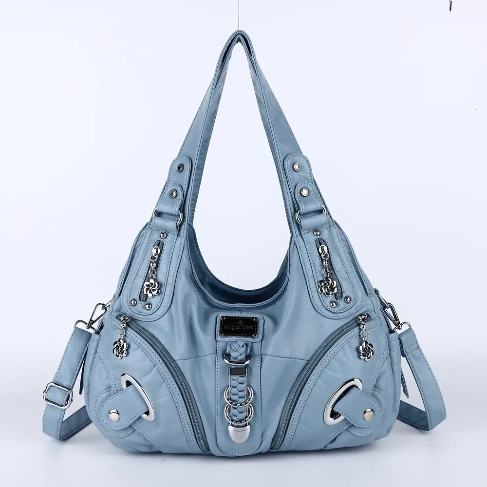 Women Handbags Fashion Shoulder Bag Large Black Tote Top-handle Shopping Pack Multiple Pockets Satchel Lady Hobos Big Purse