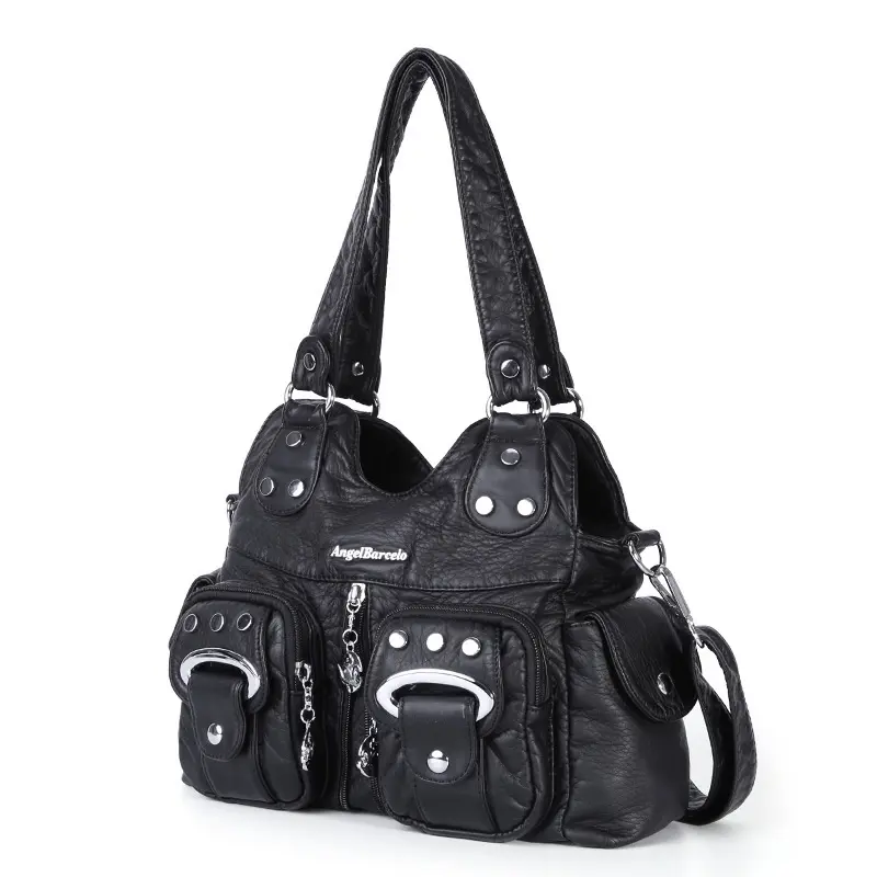  Bag Women Handbag Fashion Small PU Shoulder Bag Soft Hobos Messenger Top-handle Hangbag Vintage Tote Satchel Purse