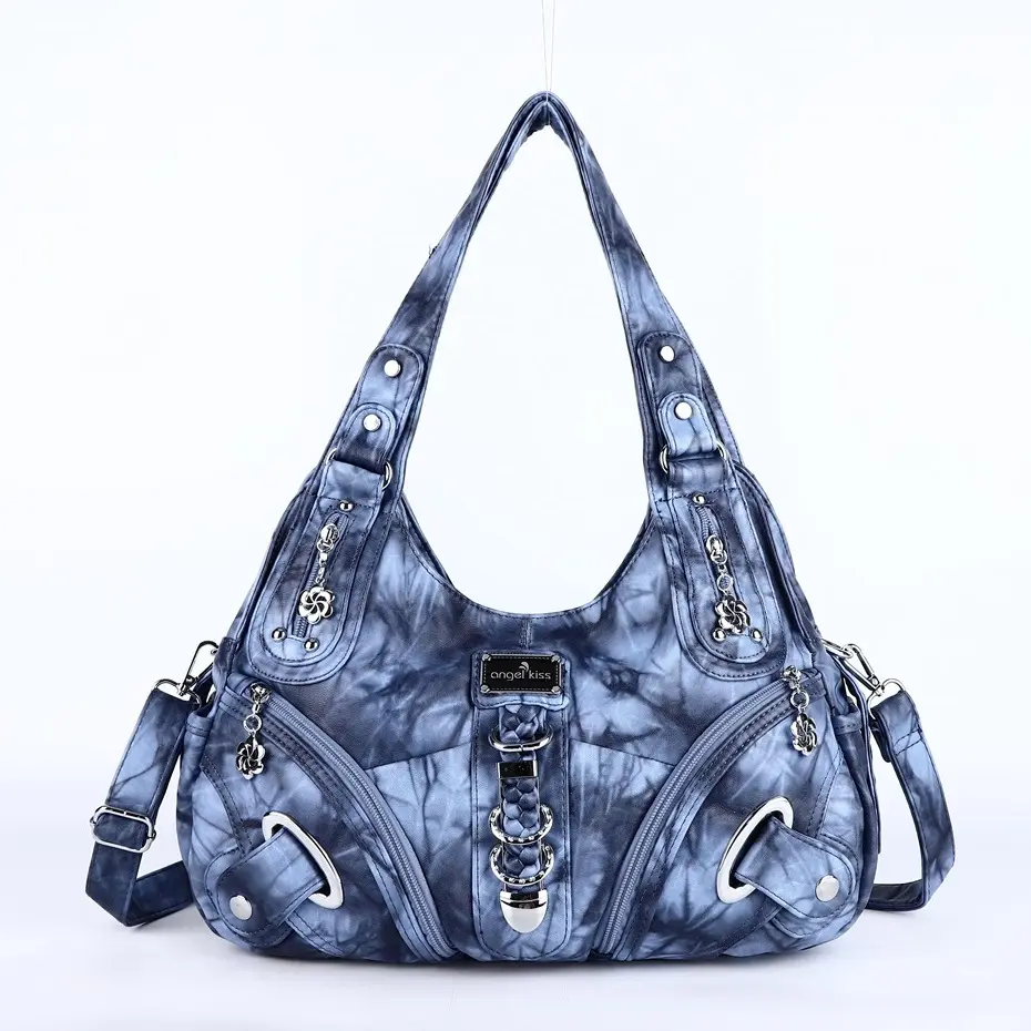 Women Handbags Fashion Shoulder Bag Large Black Tote Top-handle Shopping Pack Multiple Pockets Satchel Lady Hobos Big Purse