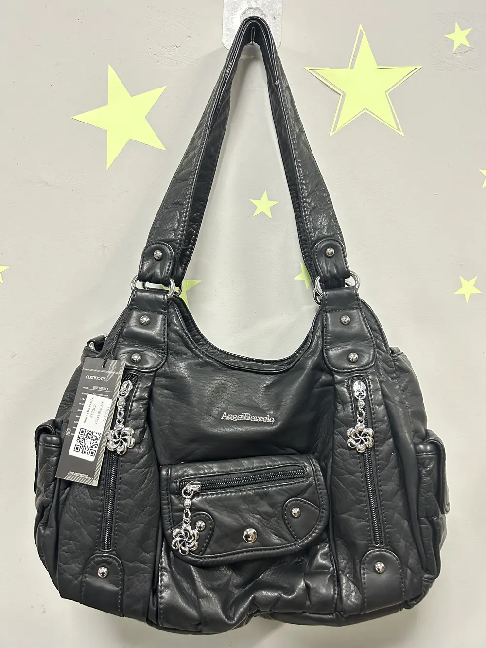  Bag Women Handbags Satchel Top-handle Soft PU Shoulder Bag Fashion Vintage Pack Multi-pockets Dinner Hobos Bag Wellet