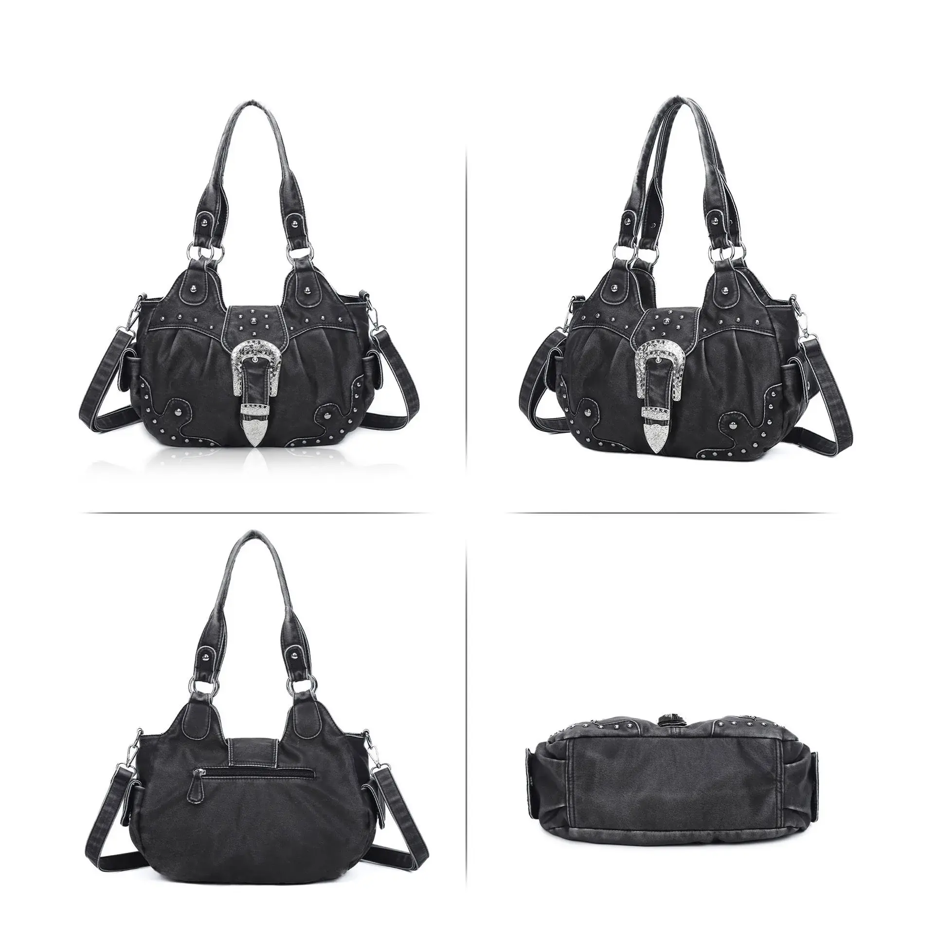  Women Handbag Stitching Leopard Top-handle Shoulder Bag PU Dumpling Pack Multi-pockets Shoulder Bags Phone Money Pack