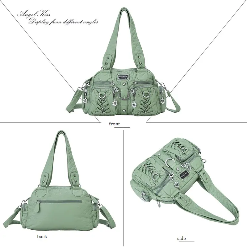 Women Handbags Fashion Satchel Top-handle Handbag PU Shoulder Bag 10.6"x8.3" Dumpling Pack Multi-pockets Shoulder Bags