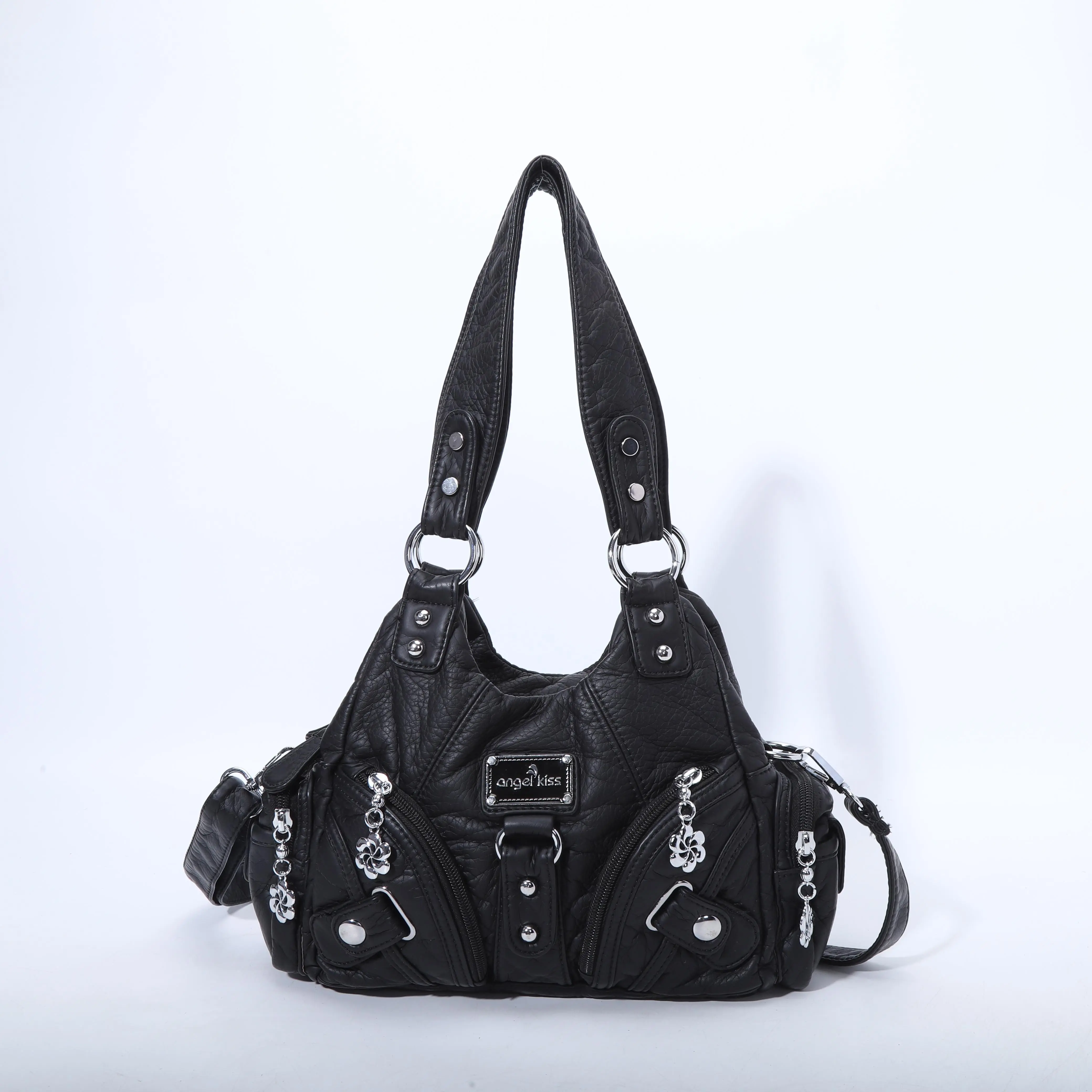 Angelkiss Women Handbags Rose Soft Tote Bag Small Top-handle Purse Fashion Satchel Multi-Pockets Shoulder Bag Hobos Phone Pack