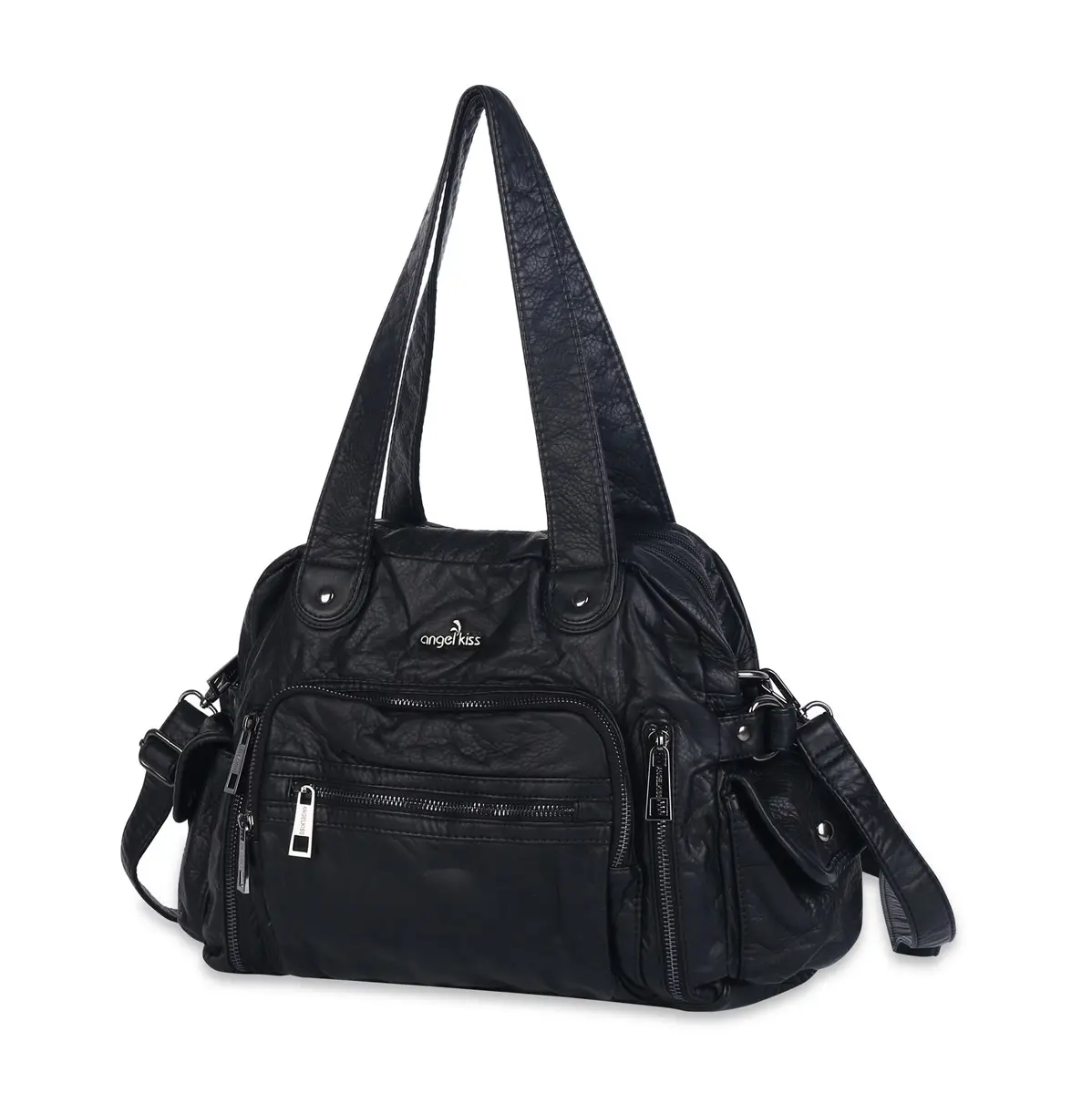 Women Handbags Satchel Top-handle Leopard Handbag Fashion PU Shoulder Bag Dumpling Pack Multi-pockets Shoulder Bags