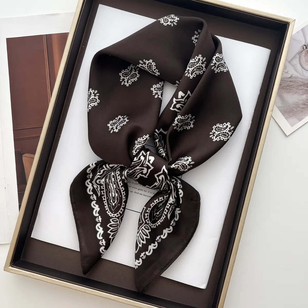 Fashion Print Silk Hairbands Scarf Women 2025 Spring New Elagant Floral Bandana Neck Kerchief Head Bands Foulard Female Scarfs