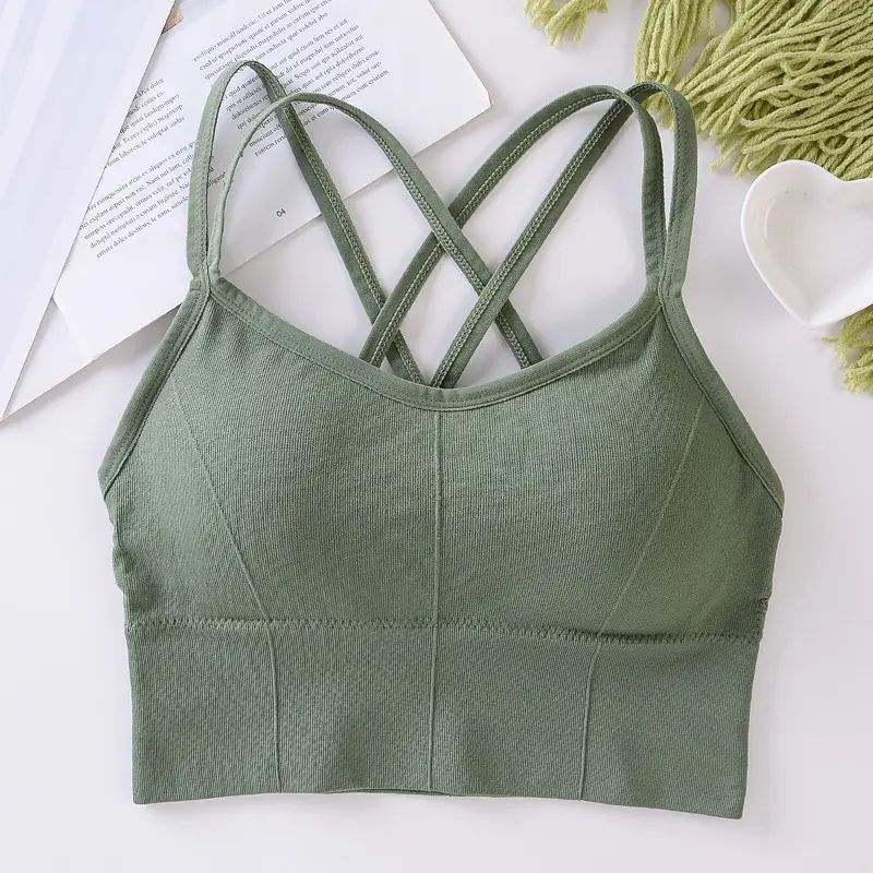 Breathable Sports Bra Anti-sweat Fitness Top Seamless Yoga Bra Shockproof Crop Top Women Push up Sport Bra Gym Workout Top