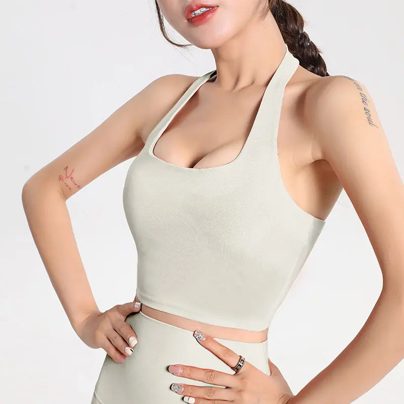 White Halter Tank Top Women's Street Wear 2024 Sleeveless Rib Knit Tank Top Short Female Sexy U-neck Hot Halter Top