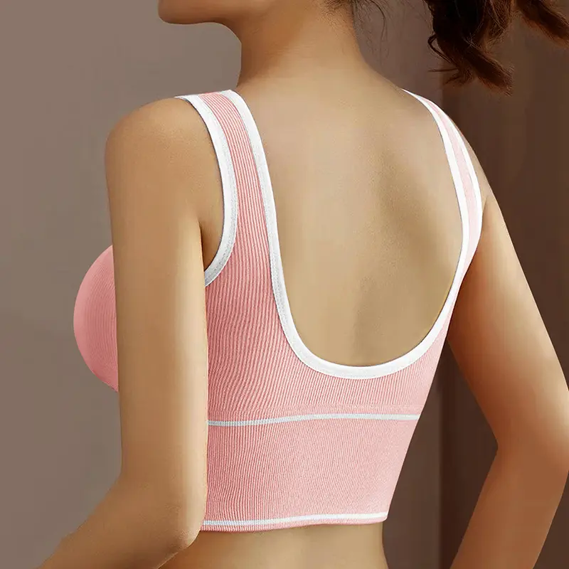Beautiful Back Women Sports No Steel Ring Bras Student Tube Top Vest Yoga Fitness Running Underwear Plus Size Wrapped Chest