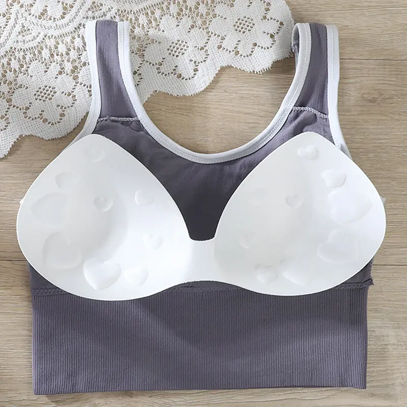 Beautiful Back Women Sports No Steel Ring Bras Student Tube Top Vest Yoga Fitness Running Underwear Plus Size Wrapped Chest