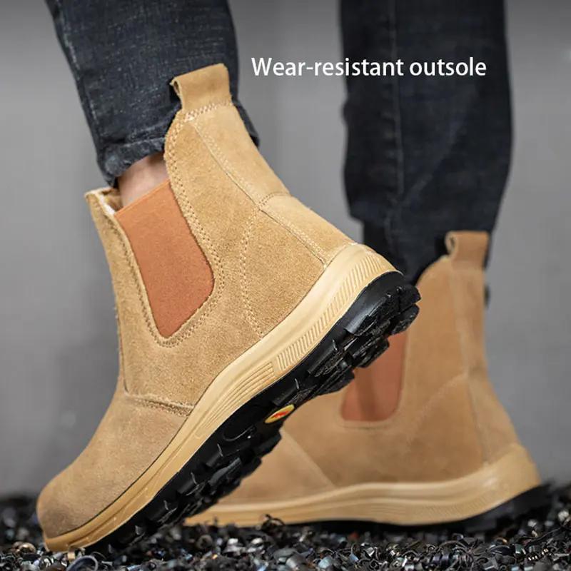 Work Boots Men Indestructible Safety Shoes With Steel Toe Cap Puncture-Proof Male Working Boots Security Protective Sneakers