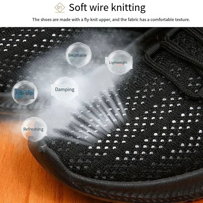 Soft Sole Sport Shoes Men Comfortable Breathable Anti Slip Abrasion Resistant Lightweight Outdoor Casual Sneaker