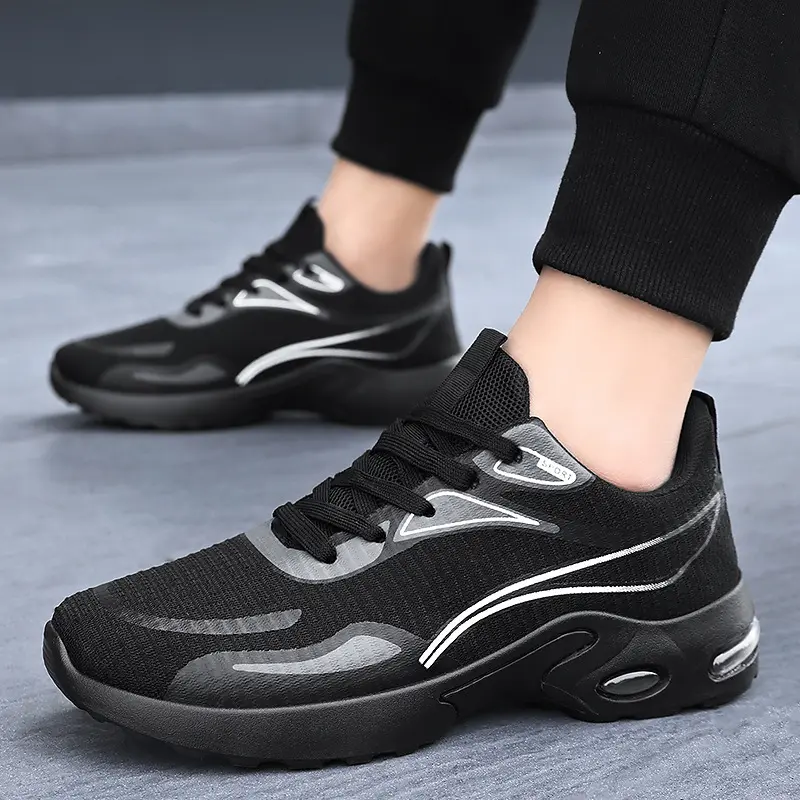 2025 Men Leisure Anti Slip Sneakers Mesh Breathable Comfort Running Shoes Air Cushioned Soft Sole Lightweight Sports Footwear