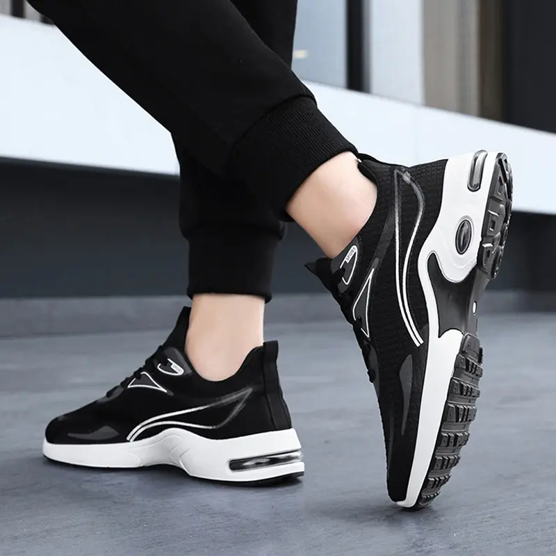 2025 Men Leisure Anti Slip Sneakers Mesh Breathable Comfort Running Shoes Air Cushioned Soft Sole Lightweight Sports Footwear