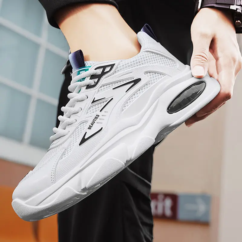 Men's Shoes 2024 New Mesh Breathable Running Shoes Men's Outdoor Air Cushion Wear-resistant Sports Casual Trendy Shoes Men