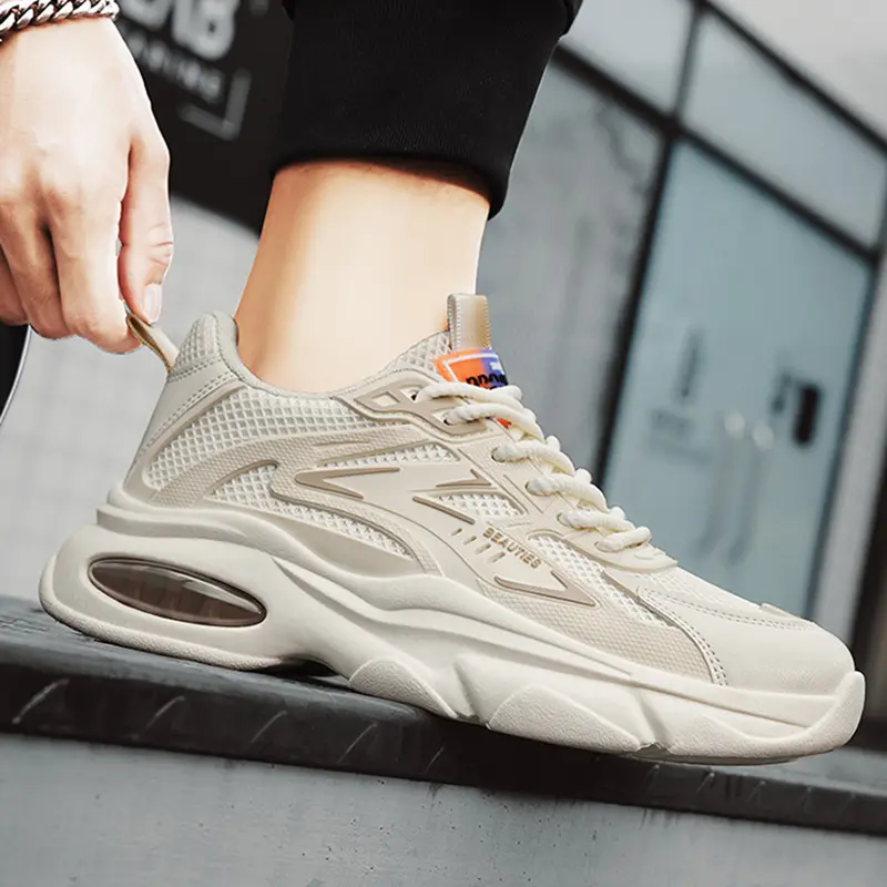 Men's Shoes 2024 New Mesh Breathable Running Shoes Men's Outdoor Air Cushion Wear-resistant Sports Casual Trendy Shoes Men