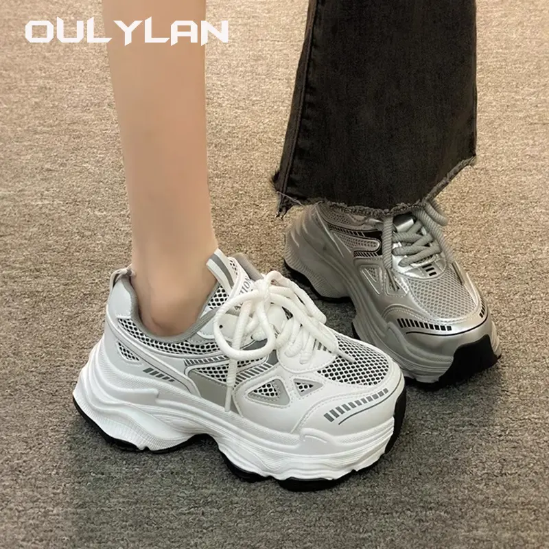 2024 Women's Chunky Sneakers Ladies Classic Luxary Thick Sole Shoes Female Sports Running Shoes Casual Fitness Vulcanize Shoes