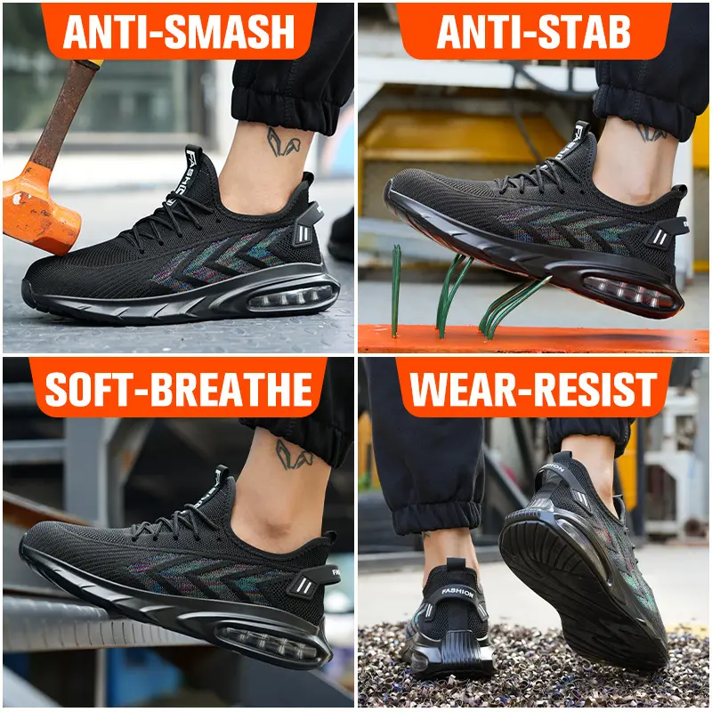 Safety Shoes Men for Work Sneaker Men's Work Shoes Steel Toe Protection Shoes Lightweight Breathable Work Shoes Men