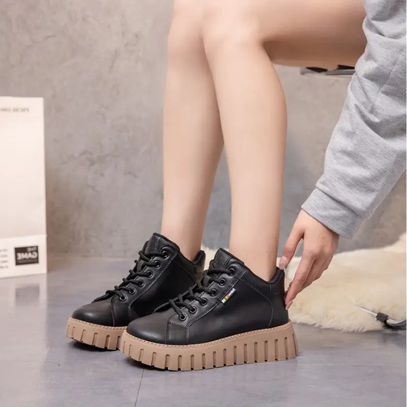 Autumn Winter Women's Casual Shoes Thick Bottom Fashion Female Velvet Comfort Puffy Cake Bottom Women Shoes Snow Boots