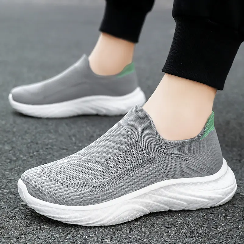 2025 Oulylan Classical Couple Fashion Sneaker Men Non-slip Flying Knitted Shoes Ladies Lightweight Mesh Outdoor Sports Footware