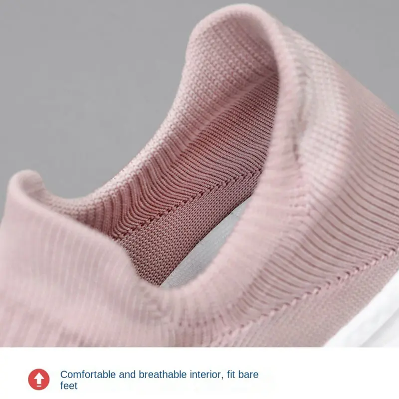 2025 Oulylan Classical Couple Fashion Sneaker Men Non-slip Flying Knitted Shoes Ladies Lightweight Mesh Outdoor Sports Footware
