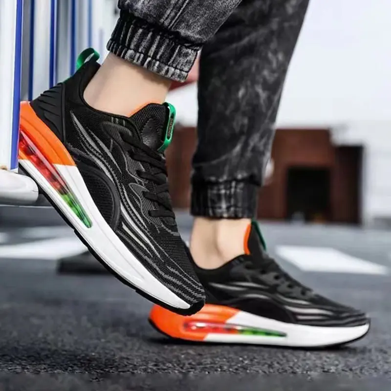 Mens Running Shoes Breathable Knit Sport Sneakers Cushion Casual Gym Athletic Trainers Outdoor Jogging Shoes
