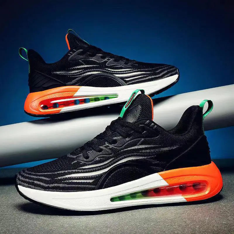 Mens Running Shoes Breathable Knit Sport Sneakers Cushion Casual Gym Athletic Trainers Outdoor Jogging Shoes