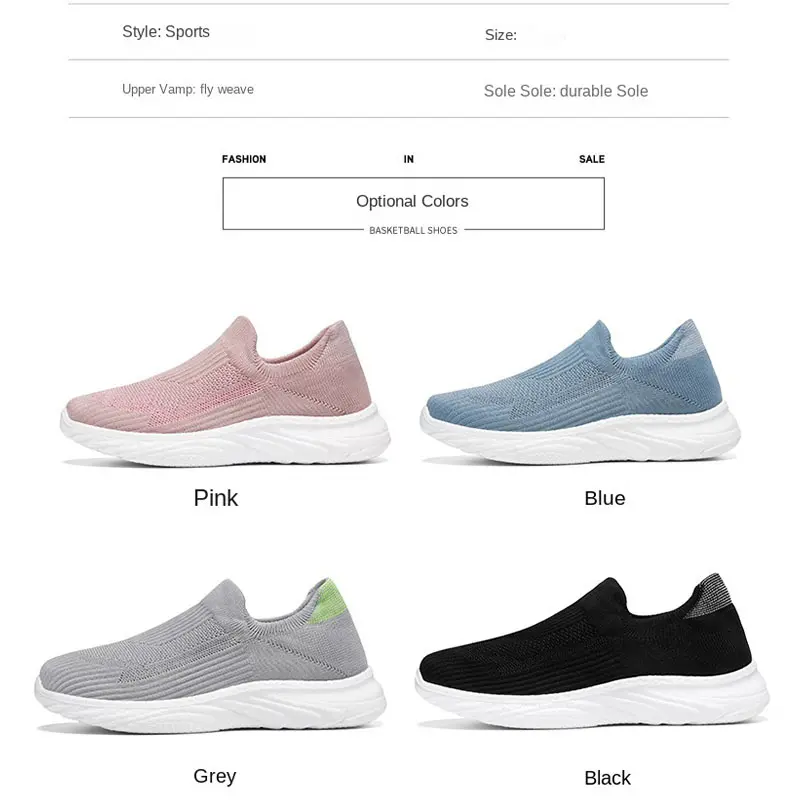2025 Oulylan Classical Couple Fashion Sneaker Men Non-slip Flying Knitted Shoes Ladies Lightweight Mesh Outdoor Sports Footware
