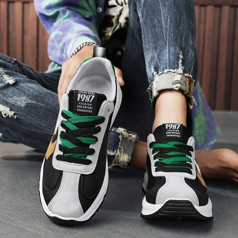 Oulylan 2024 New Men Knit Casual Walking Shoes Breathable Trendy Sneakers Original Light Shock Absorption Male Tennis Shoes