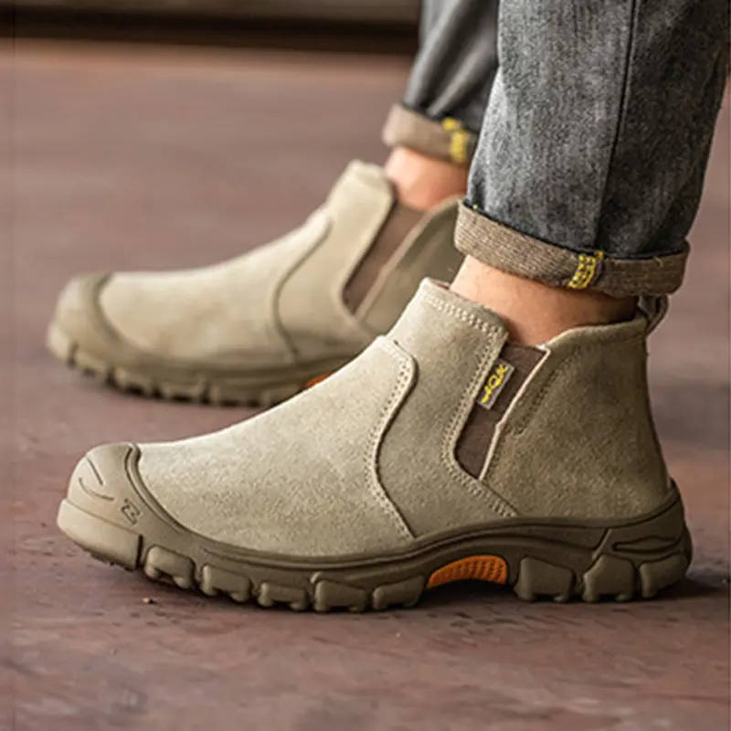 Man Safety Boots High top Safety Shoes Men Steel Toe Work Shoes Men Anti-smash Indestructible Construction Boots Winter
