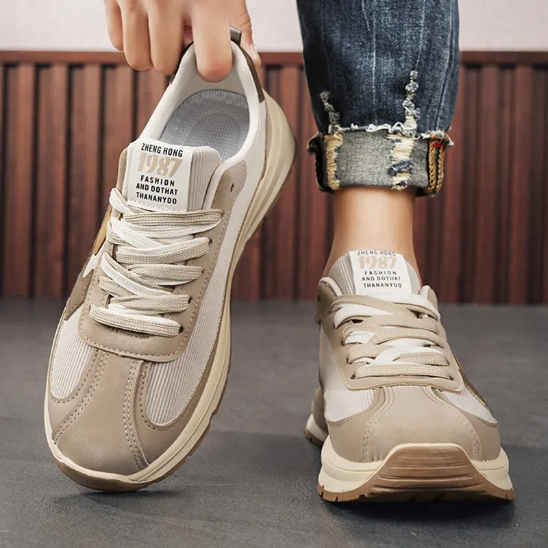 Oulylan 2024 New Men Knit Casual Walking Shoes Breathable Trendy Sneakers Original Light Shock Absorption Male Tennis Shoes