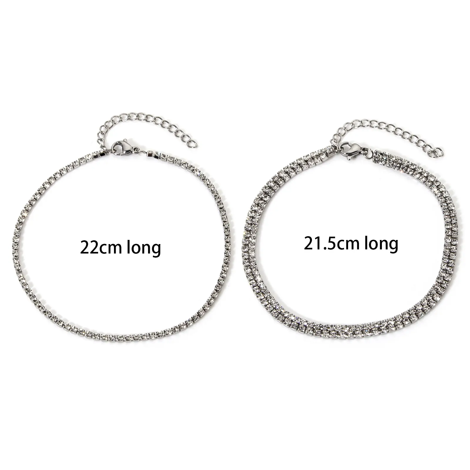 1 Piece 304 Stainless Steel Rhinestone Cup Chain Anklet For Women Jewelry Layers Summer Beach Beach Foot Leg Party Accessory