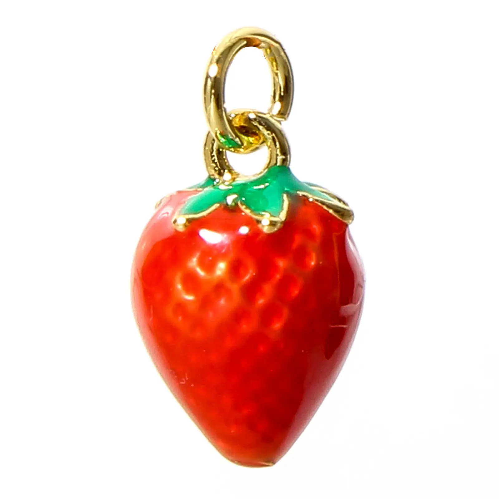 1 Piece 3D Fruits Charms For Jewelry Making 18K Real Gold Color Enamel Mango Orange Banana Strawberry Pendant Necklace DIY