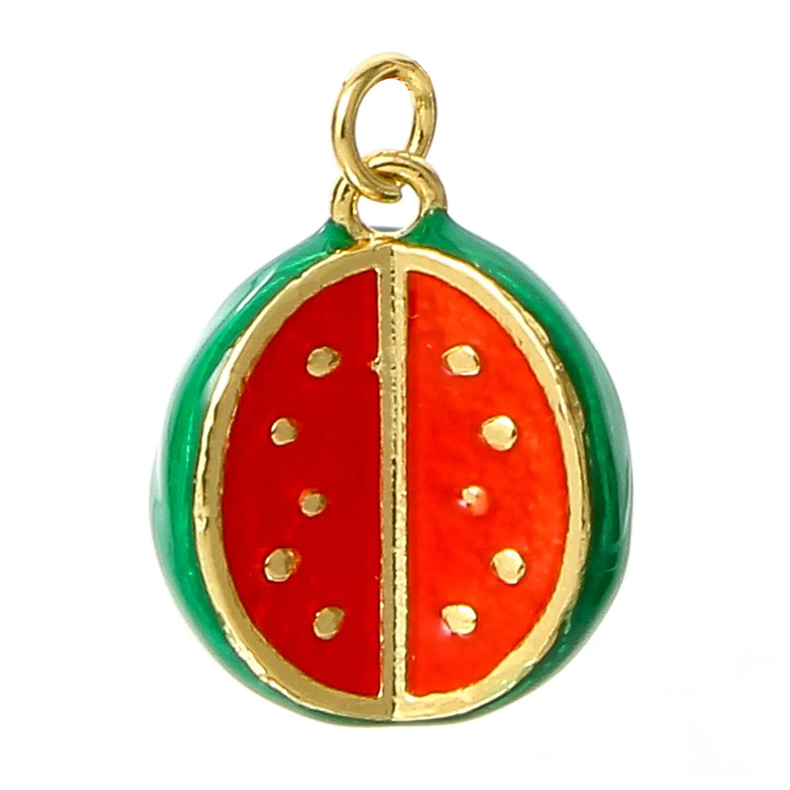 1 Piece 3D Fruits Charms For Jewelry Making 18K Real Gold Color Enamel Mango Orange Banana Strawberry Pendant Necklace DIY