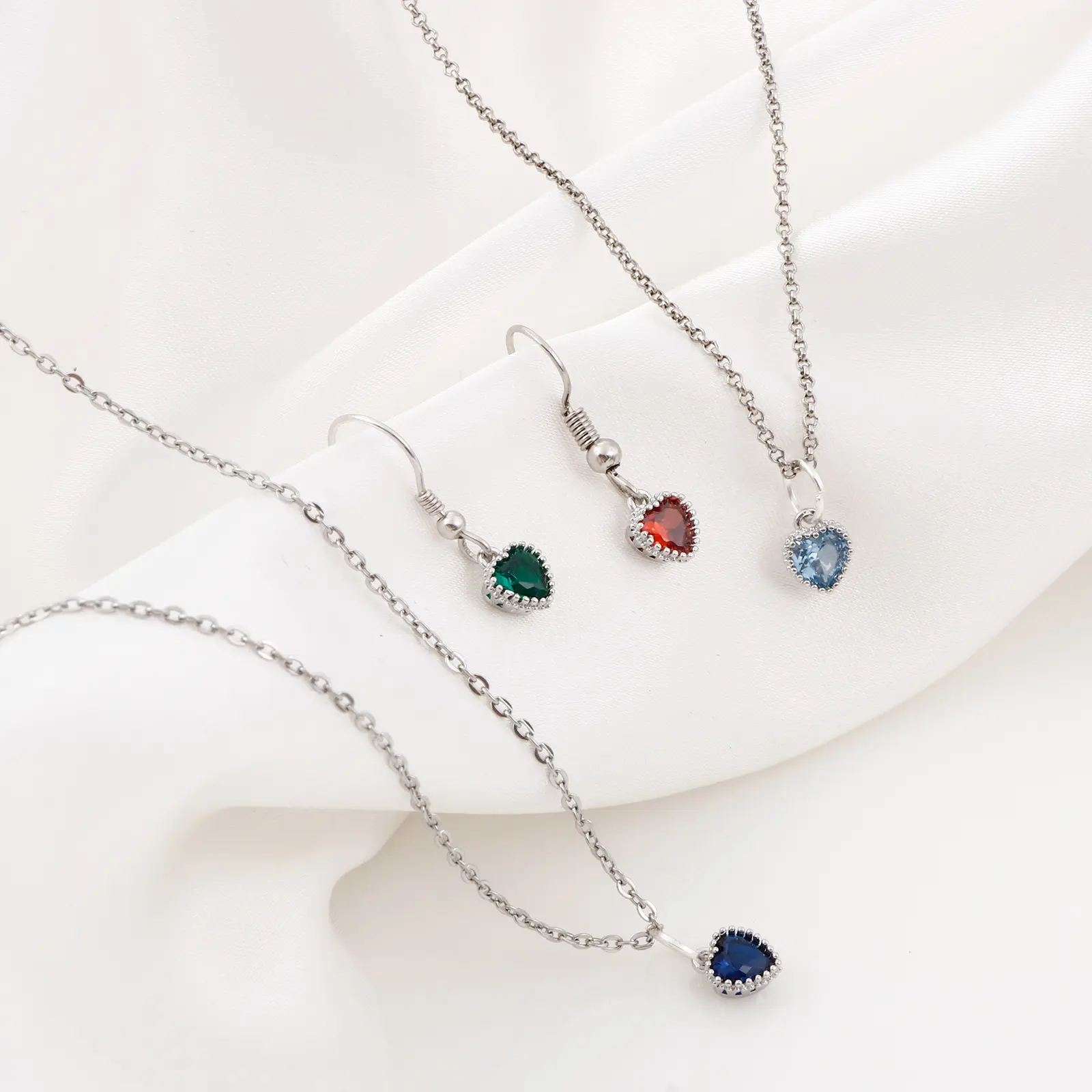 2PCs Birthstone Charms Heart  Rhinestone Pendants For Necklace Bracelet Jewelry Making Diy Findings 8x6.5mm