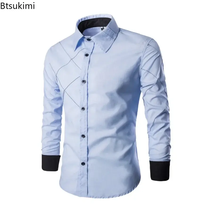 Fashion Business Style Casual Short Sleeve Shirt for Men Comfort Cotton Basic Social Formal Shirts 2025 Men High Quality Blouse