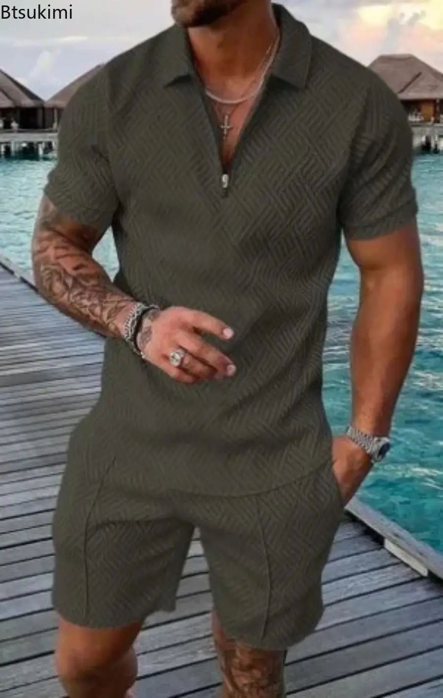Summer Large Size Men's Clothing Fashion 3D Print Contrast Color Casual Two Piece Sets Men Streetwear Beach Vacation Shorts Suit