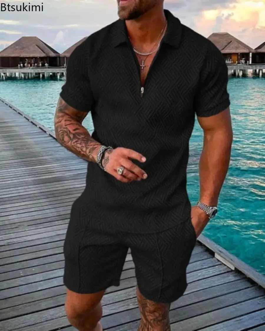 Summer Large Size Men's Clothing Fashion 3D Print Contrast Color Casual Two Piece Sets Men Streetwear Beach Vacation Shorts Suit