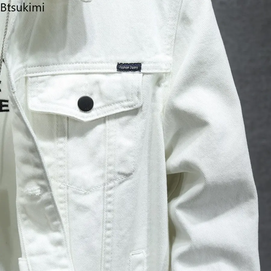 New 2025 Men's Cargo Denim Jacket Trend Streetwear Couple Cotton Casual Outerwear High Quality Versatile Cowboy Coats Oversized