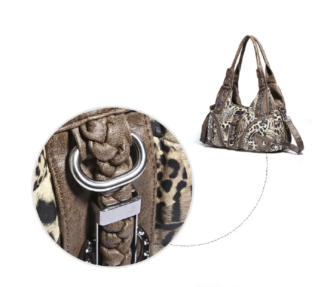Women Handbags Fashion Leopard Shoulder Bag Large Tote Top-handle Shopping Pack Multifunctional Satchel Lady Hobos  Big Purse
