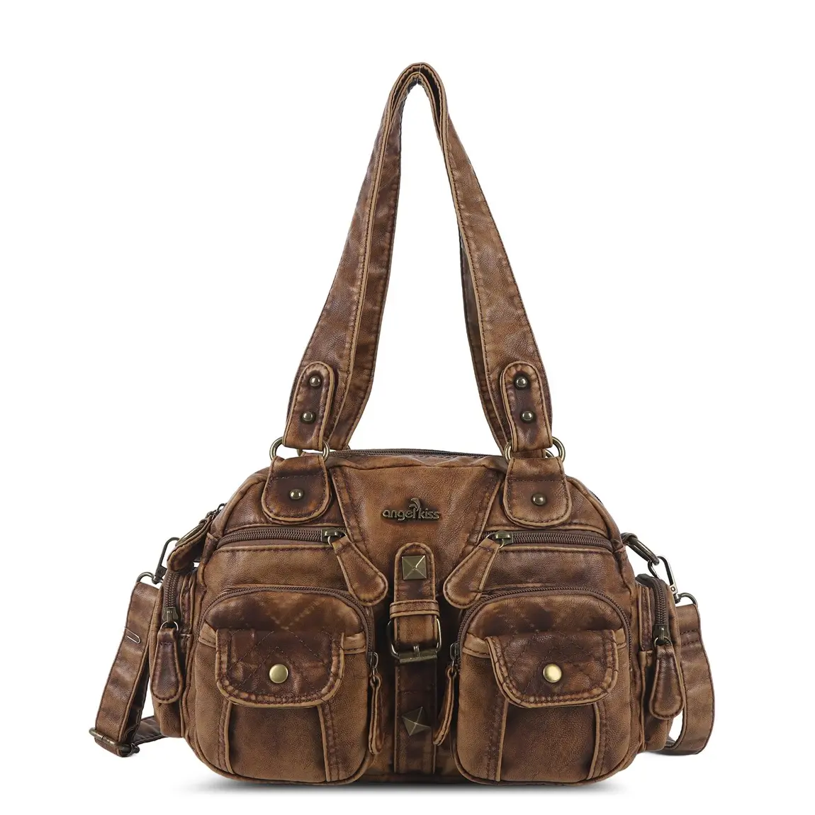  Bag Women Small Handbags Satchel Top-handle Handbag PU Shoulder Bag 8”x11” Dumpling Pack Multi-pockets Shoulder Bags