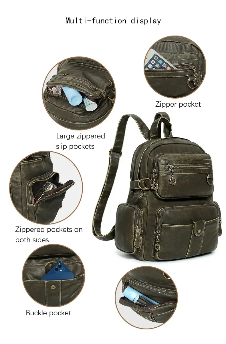 School Bag back to school Large Capacity Shoulder Bag Ladies New Black Vintage Backpack Fashion Ladies Backpack
