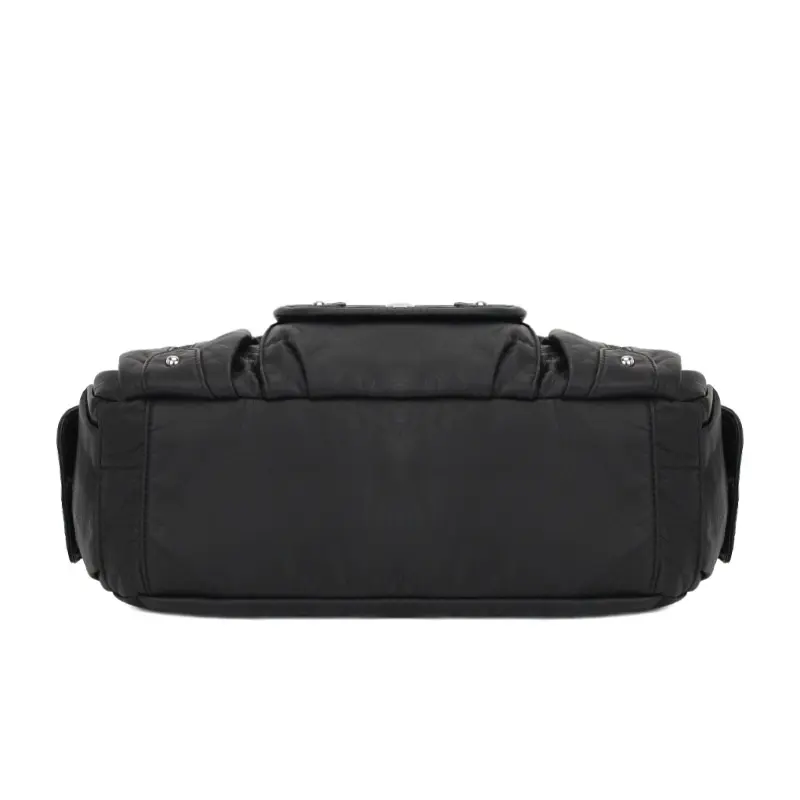 Women Handbags Satchel Top-handle Vintage PU Shoulder Bag 12.5”x4.4” Dumpling Pack Multi-pockets Shoulder Bags Wellet