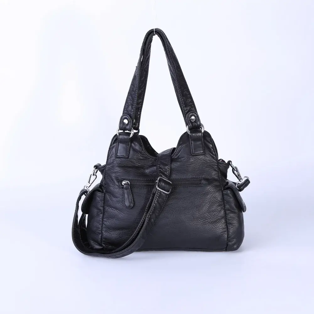 Women Handbag Fashion Small PU Shoulder Bag Soft Hobos Messenger Top-handle Bag Tote Satchel Front Pockets  Purse