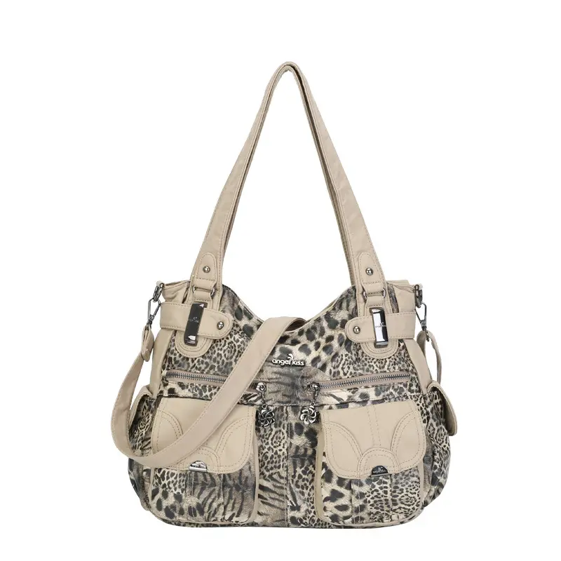  Women Shoulder Bag Leopard Handbags Pink Fashion Messenge Bags Large Crossbody Bag Capacity Purse Soft Tote Satchel