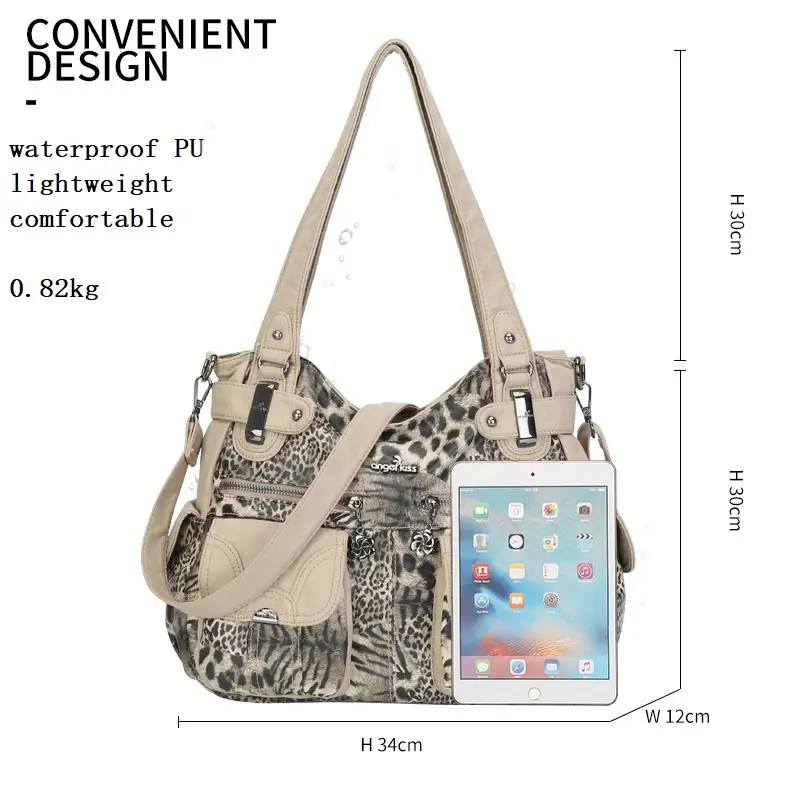  Women Shoulder Bag Leopard Handbags Pink Fashion Messenge Bags Large Crossbody Bag Capacity Purse Soft Tote Satchel