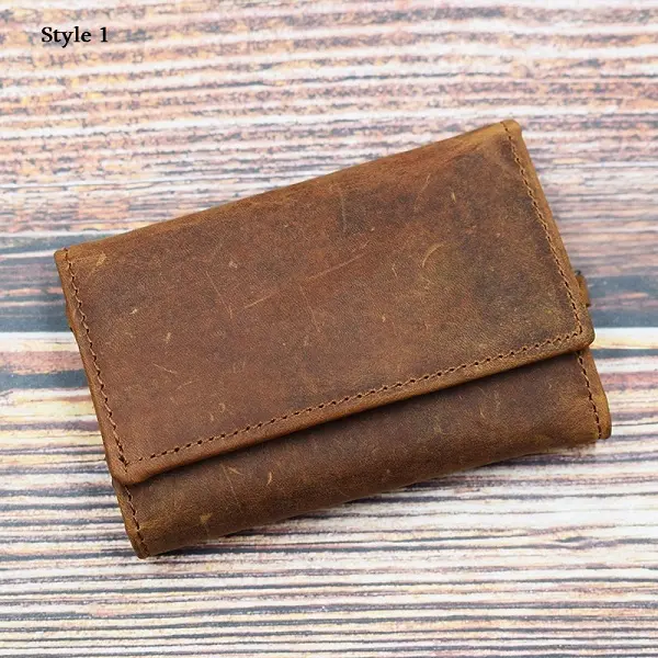 Genuine Leather Key Bag Unisex Key Purse Multifunction Organizer Wallet Men Key Holder Housekeeper Small Key Case Keys Pouch