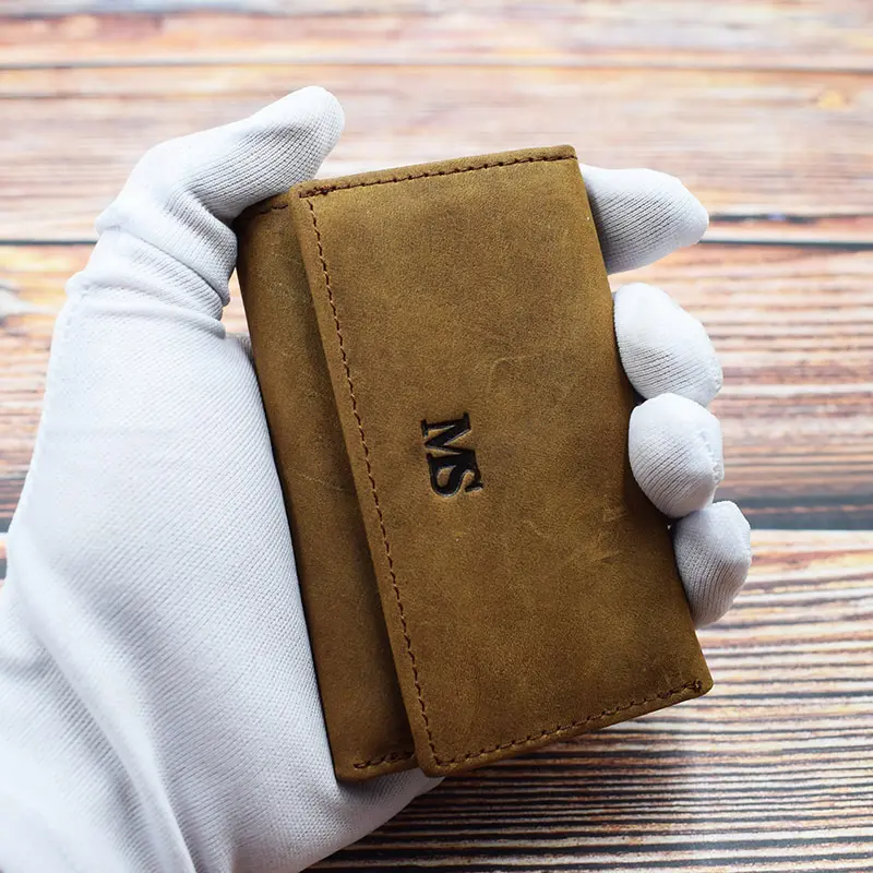 Genuine Leather Key Bag Unisex Key Purse Multifunction Organizer Wallet Men Key Holder Housekeeper Small Key Case Keys Pouch