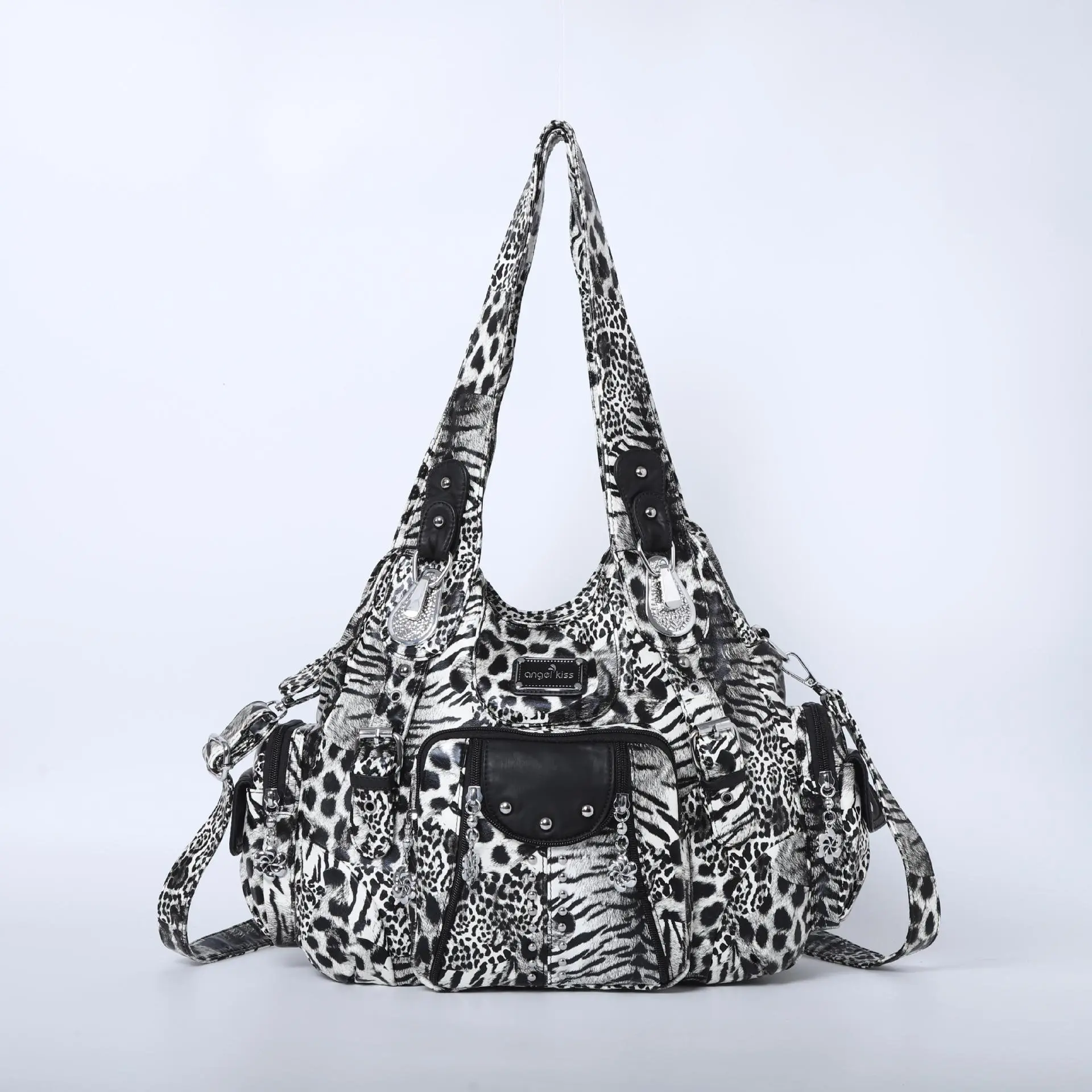  Women Fashion Handbags Large Shoulder Bags PU Leopard Handbag Female Satchel Big-capacity Shoulder Purse Bag bolsa